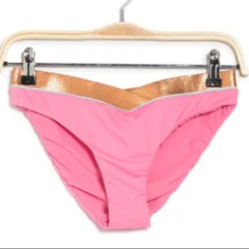 New V waist crossover Bikini Lab Pink sand band hipster 2XL